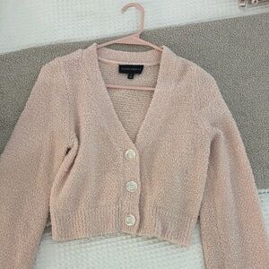 Cotton Candy Blush Button-Up Cardigan